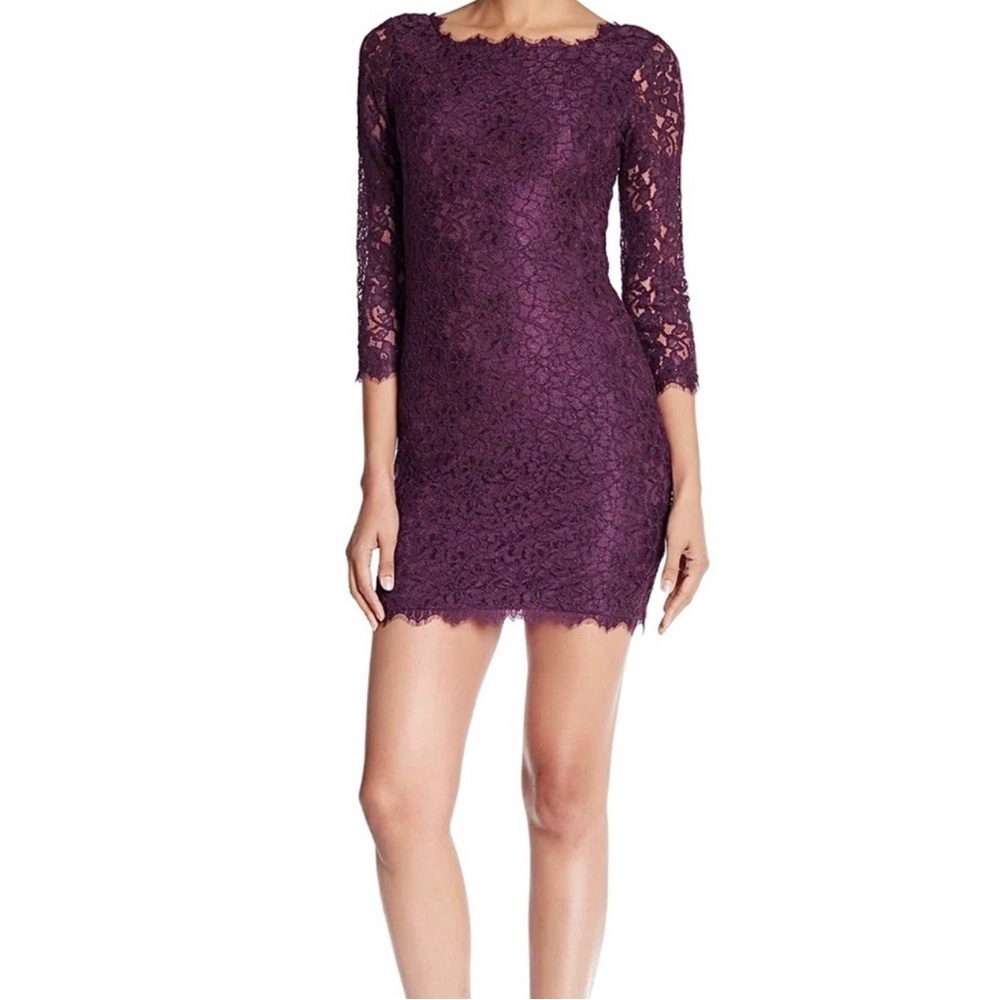 Diane Von Furstenberg Deep Purple Lace Dress